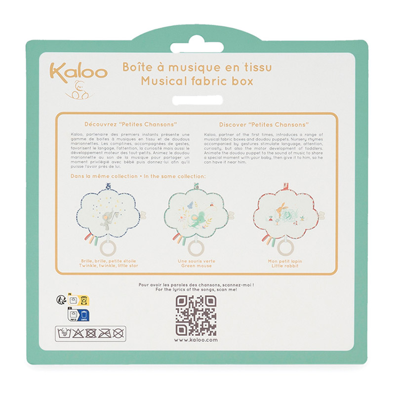 Подвесная музыкальная игрушка Kaloo "Little Rabbit", серия "Petites Chansons", 20 см